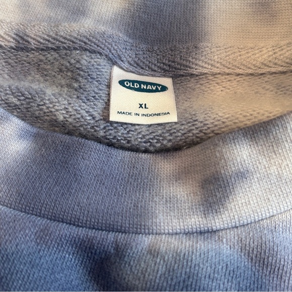 Old Navy Blue Tie Dye Oversized Sweater with Fitted Sleeves Unique Dye SZ XL - Picture 6 of 8